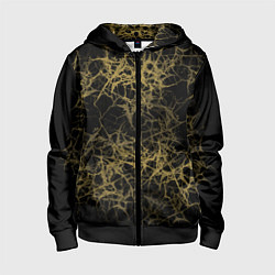 Толстовка на молнии детская Universe in golden crackles abstraction, цвет: 3D-черный