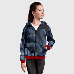 Толстовка на молнии детская Абстрактный узор, цвет: 3D-красный — фото 2