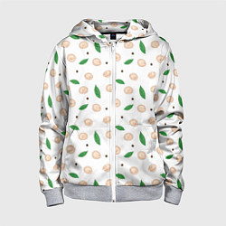 Толстовка на молнии детская Пельмени с лавровым листом и перцем, цвет: 3D-меланж