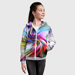 Толстовка на молнии детская Радужная спираль, цвет: 3D-меланж — фото 2
