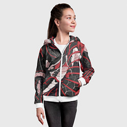 Толстовка на молнии детская Японская змея уроборос, цвет: 3D-белый — фото 2