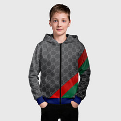 Толстовка на молнии детская В стиле gucci, цвет: 3D-синий — фото 2