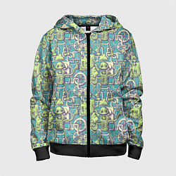 Толстовка на молнии детская Робот и механизмы, цвет: 3D-черный