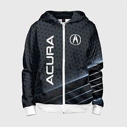 Толстовка на молнии детская Acura карбон, цвет: 3D-белый