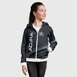 Толстовка на молнии детская Acura карбон, цвет: 3D-белый — фото 2