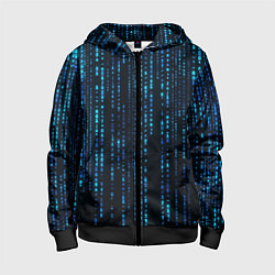 Толстовка на молнии детская Программные символы, цвет: 3D-черный