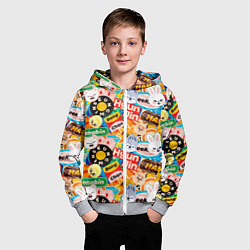 Толстовка на молнии детская Skzoo stickers characters, цвет: 3D-меланж — фото 2