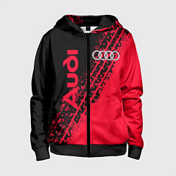 Толстовка на молнии детская Audi, цвет: 3D-черный