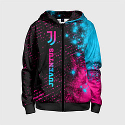 Толстовка на молнии детская Juventus - neon gradient: по-вертикали, цвет: 3D-черный