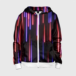 Толстовка на молнии детская Метеоритный дождь, цвет: 3D-белый