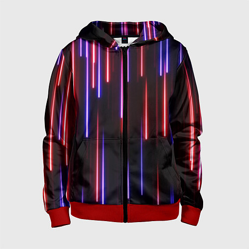 Детская толстовка на молнии Метеоритный дождь / 3D-Красный – фото 1