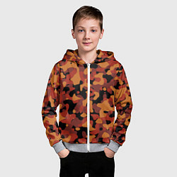 Толстовка на молнии детская Камуфляж Common Orange, цвет: 3D-меланж — фото 2