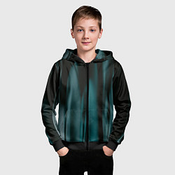 Толстовка на молнии детская Абстрактные волны в темноте, цвет: 3D-черный — фото 2
