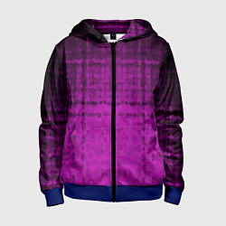 Толстовка на молнии детская Абстрактный мозаичный черно - пурпурный узор, цвет: 3D-синий