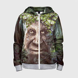 Толстовка на молнии детская Мудрое Таинственное Дерево, цвет: 3D-меланж