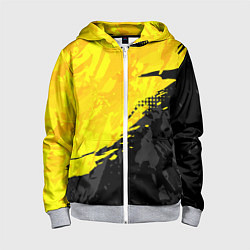Толстовка на молнии детская Black and yellow, цвет: 3D-меланж