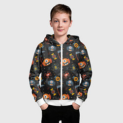 Толстовка на молнии детская HALLOWEEN ХЭЛЛУИН, цвет: 3D-белый — фото 2
