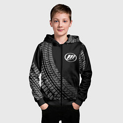 Толстовка на молнии детская Lifan tire tracks, цвет: 3D-черный — фото 2