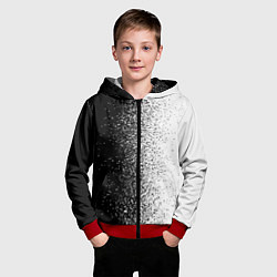 Толстовка на молнии детская Брызги красок - Черно-белый, цвет: 3D-красный — фото 2