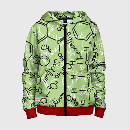 Детская толстовка на молнии Химия в хаосе / 3D-Красный – фото 1