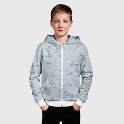 Толстовка на молнии детская Полёт птиц ласточек, цвет: 3D-белый — фото 2