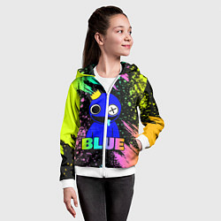 Толстовка на молнии детская Rainbow Friends - Blue, цвет: 3D-белый — фото 2