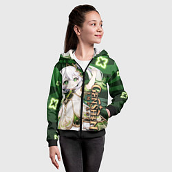 Толстовка на молнии детская Нахида: Дендро Архонт, цвет: 3D-черный — фото 2