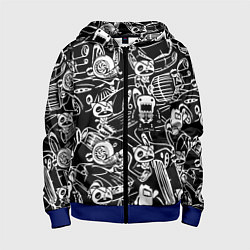 Толстовка на молнии детская JDM Pattern, цвет: 3D-синий