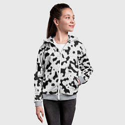 Толстовка на молнии детская Далматин - текстура, цвет: 3D-меланж — фото 2