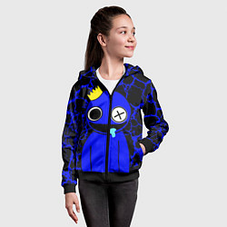 Толстовка на молнии детская Радужные друзья - персонаж Синий, цвет: 3D-черный — фото 2