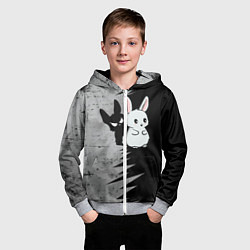 Толстовка на молнии детская Теневой зайка, цвет: 3D-меланж — фото 2