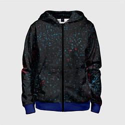Толстовка на молнии детская Красные и синие точки, цвет: 3D-синий