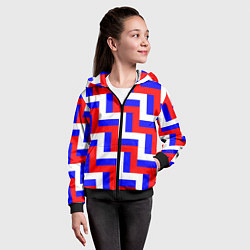 Толстовка на молнии детская Плетение триколор, цвет: 3D-черный — фото 2