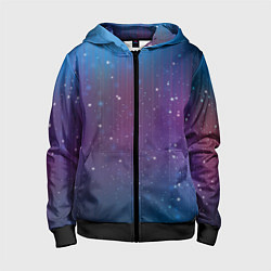 Толстовка на молнии детская Космический дождь, цвет: 3D-черный