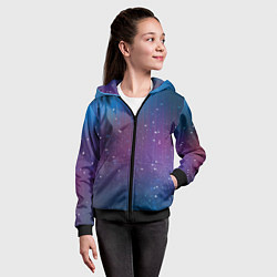 Толстовка на молнии детская Космический дождь, цвет: 3D-черный — фото 2