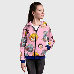 Толстовка на молнии детская Главные герои из аниме клинок, цвет: 3D-синий — фото 2