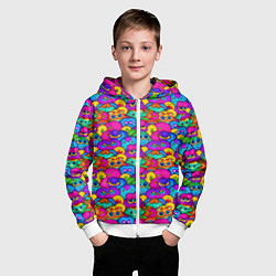 Толстовка на молнии детская Паттерн много Маленьких Монстров, цвет: 3D-белый — фото 2