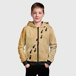 Толстовка на молнии детская Следы мародеров на пергаменте, цвет: 3D-черный — фото 2