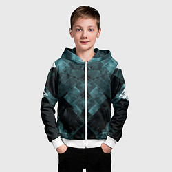 Толстовка на молнии детская Голубые и чёрные полоски, цвет: 3D-белый — фото 2