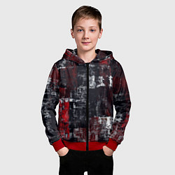 Толстовка на молнии детская Абстракт красный на чёрном, цвет: 3D-красный — фото 2