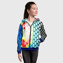 Толстовка на молнии детская Shape abstract color, цвет: 3D-синий — фото 2