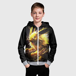 Толстовка на молнии детская Покемон Джолтеон и молния, цвет: 3D-меланж — фото 2