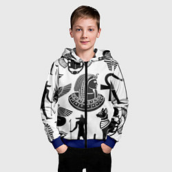 Толстовка на молнии детская Египетские знаки, цвет: 3D-синий — фото 2