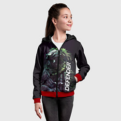 Толстовка на молнии детская Защитник в стиле киберпанк, цвет: 3D-красный — фото 2