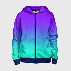 Толстовка на молнии детская Синие оттенки, цвет: 3D-синий