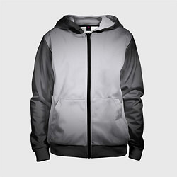 Толстовка на молнии детская Серебристый градиент, цвет: 3D-черный