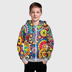 Толстовка на молнии детская Психоделика калейдоскоп, цвет: 3D-меланж — фото 2