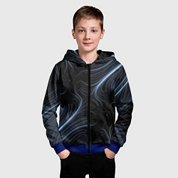 Толстовка на молнии детская Размытые серые краски, цвет: 3D-синий — фото 2