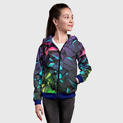 Толстовка на молнии детская Неоновые абстрактные каменные плиты, цвет: 3D-синий — фото 2