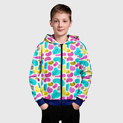 Толстовка на молнии детская Geometric pattern, цвет: 3D-синий — фото 2